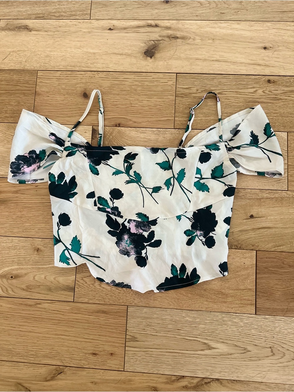 Free People Off-Shoulder Floral Crop Top